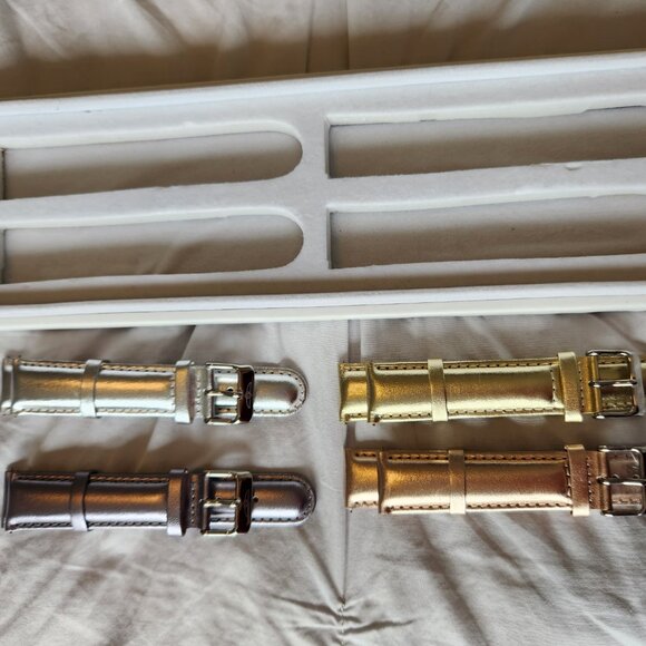 LIKE NEW INVICTA Lupah 20MM Genuine Leather Watch Bands Metallic Colors Set of 4 - Picture 3 of 10